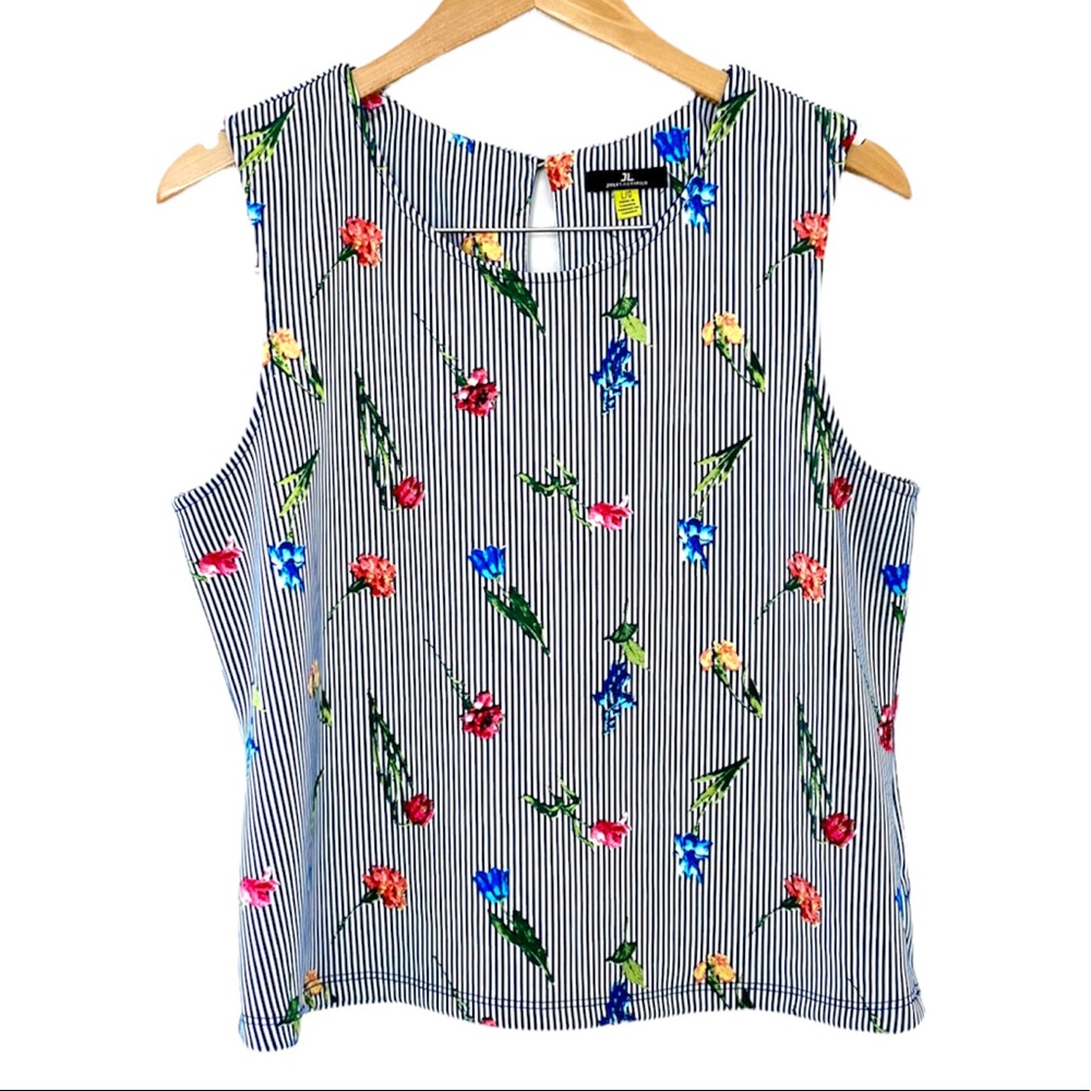 Jules & Leopold Striped Floral Tank Blouse
